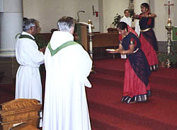 Priests worshipped with arati of lights